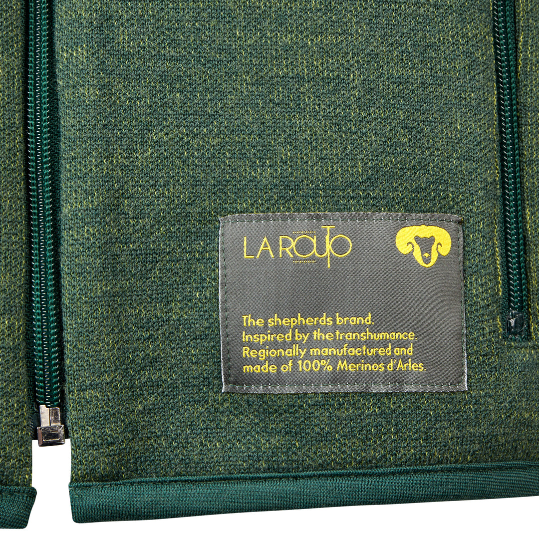 La Routo - Transhumance, pullover vert, écologique et équitable avec laine mérinos biologique française