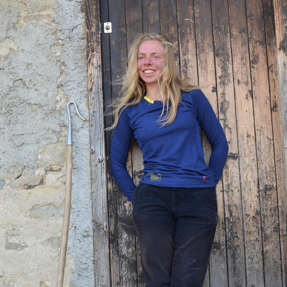 Le T-shirt sportif pour femme en laine mérinos française par Transhumance